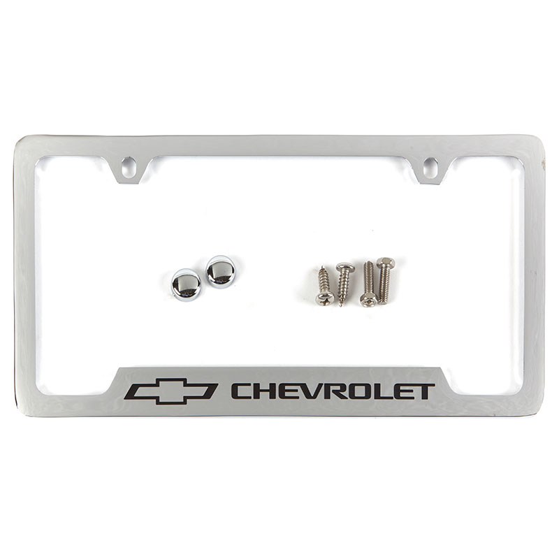 Chevrolet Z71 Chrome Plated Metal Bottom Engraved License Plate Frame Holder