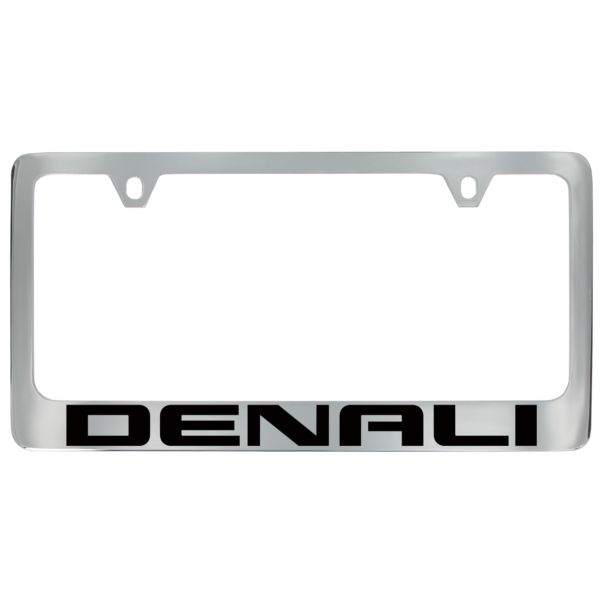 2017 Yukon XL License Plate Frame | Chrome | Black Denali Logo | Bottom