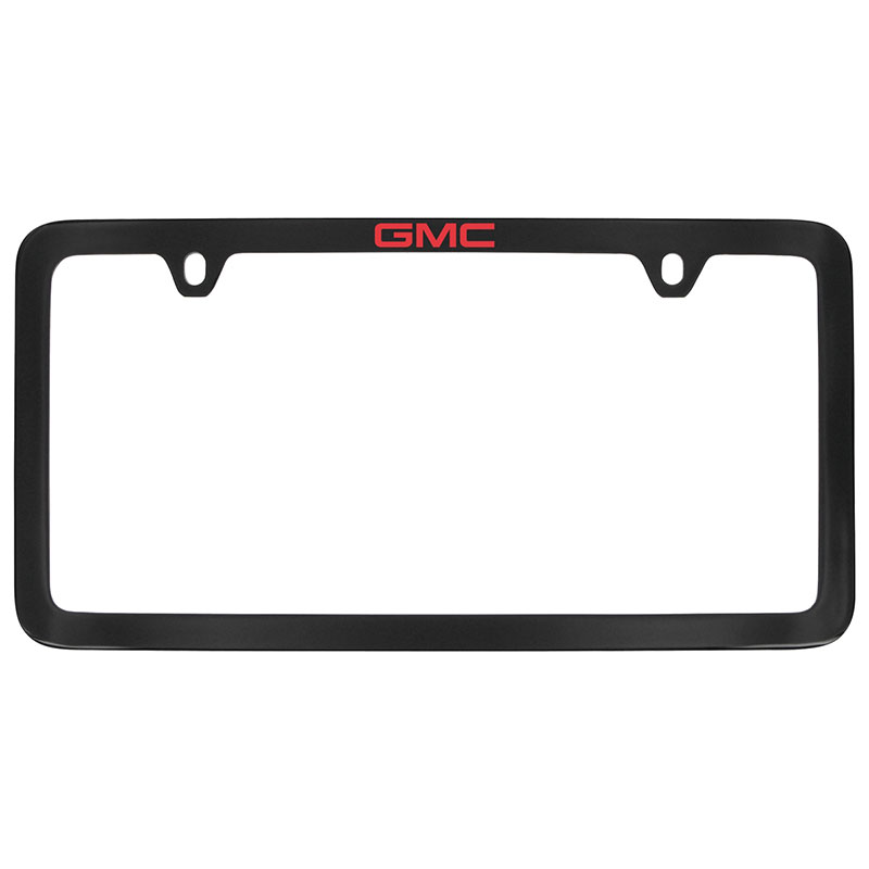 2016 Acadia | License Plate Frame | Black | Red GMC Logo | Top