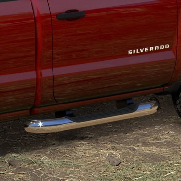 2017 Silverado 2500 Double Cab Assist Steps | 4 inch Round | Chrome | Diesel