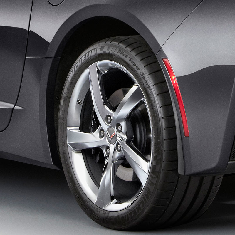 2019 Corvette Stingray Splash Guards | Black | Rear | Molded