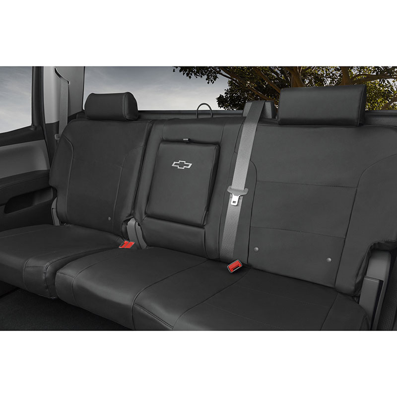 2018 Silverado 1500 Seat Covers Crew Cab Rear Black Center Armrest 23443852 - Black Seat Covers For 2018 Chevy Silverado