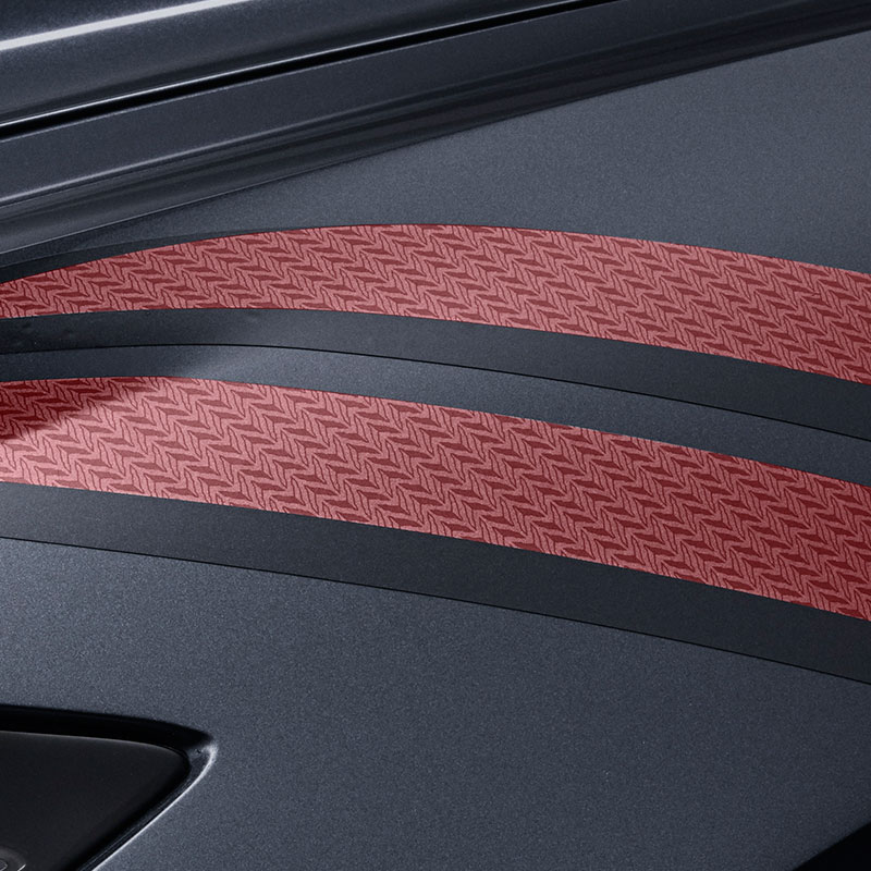 2020 Corvette C8 Fender Hash Marks in Carbon Flash Metallic with Edge Red Accent 