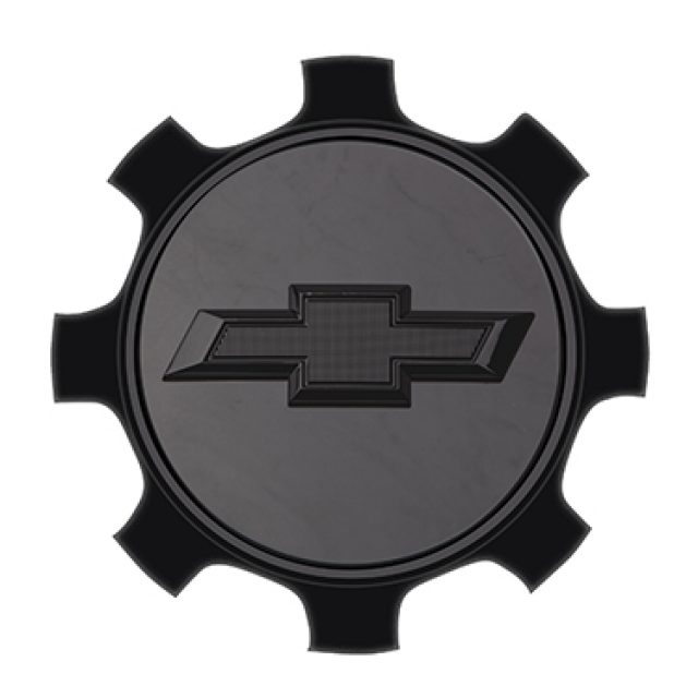 2024 Silverado 2500 Wheel Center Cap Black Embossed Bowtie Logo