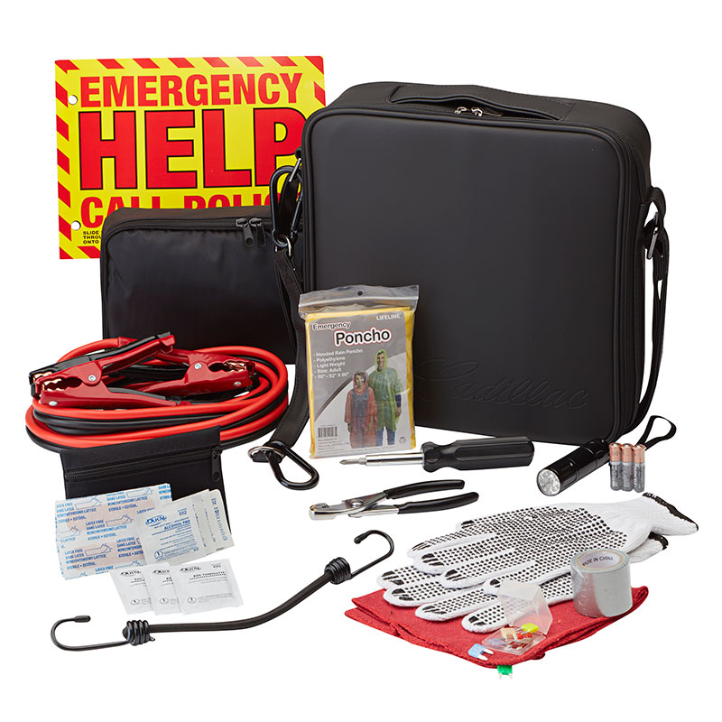 2017 XTS Roadside Safety Kit | Black Zippered Case | Cadillac Logo