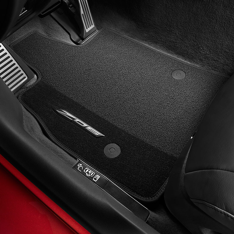 2023 C8 Corvette Z06 | Floor Mats | Premium Carpet | Black | Black Stitching | Z06 Emblem