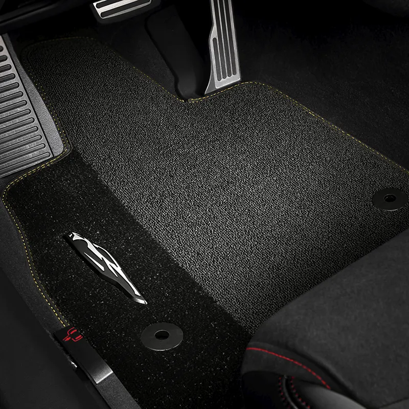 2024 C8 Corvette Stingray | Floor Mats | Premium Carpet | Black | Natural Tan Stitch | C8 Silhouette