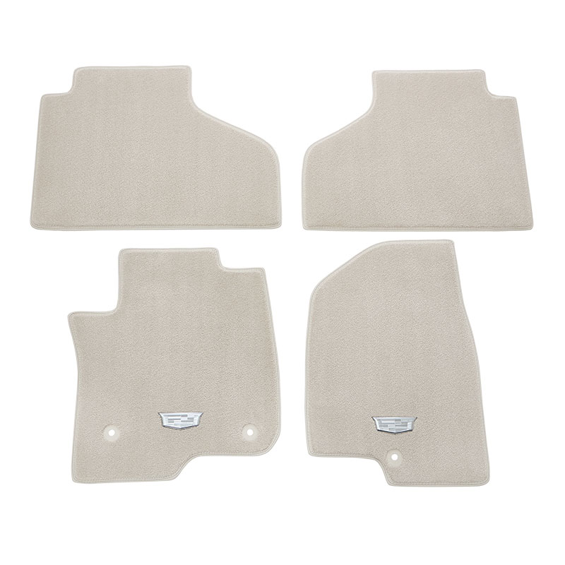 2024 Escalade ESV | Floor Mats | Whisper Beige | Premium Carpet | Front and Second Rows | Cadillac Logo