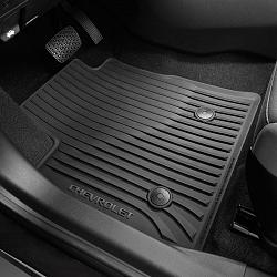 2023 Trailblazer FWD Floor Mats, Black, Front and Rear Rows, All-Weather, Chevrolet Logo, Set of 3