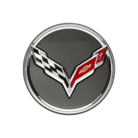 2019 Corvette Stingray Center Cap | Crossed-Flag Logo | Argent | Single