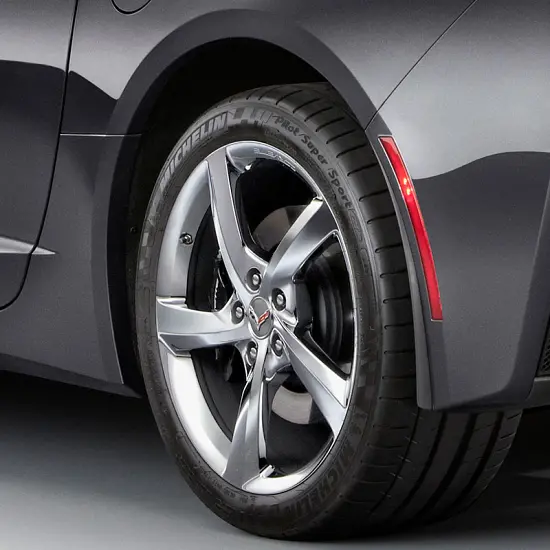 2019 Corvette Stingray Splash Guards | Black | Rear | Molded