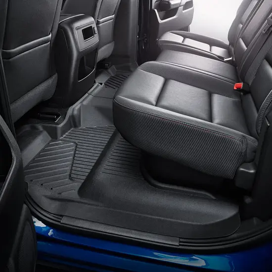 2018 Silverado 3500 Floor Liners | Black | Rear Row | Crew Cab | Interlocking Set