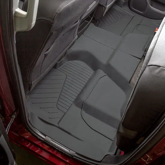 2018 Silverado 1500 Floor Liners | Black | Rear Row | Double Cab | No Logo