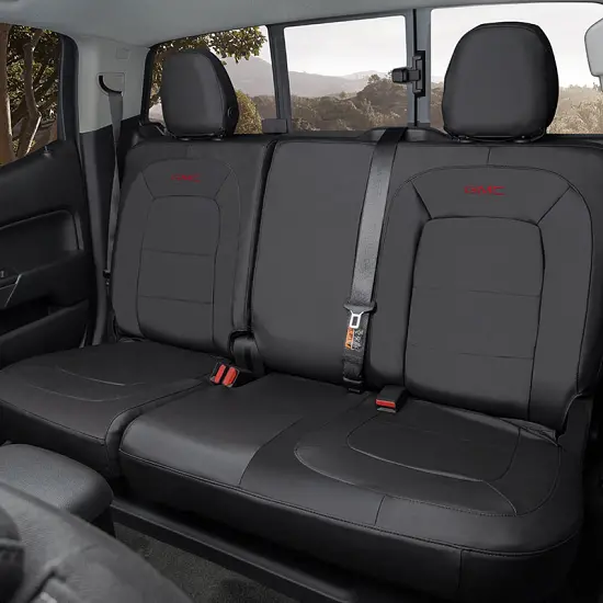 2017 Canyon Rear Seat Cover | Fitted | Crew Cab | Without Armrest | Black | GMC Logo