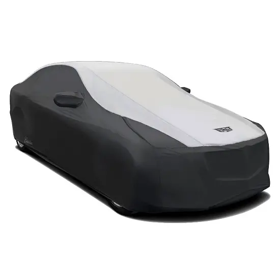 2016 ATS Coupe Car Cover | All Weather Outdoor | Black and Gray | Cadillac Logos