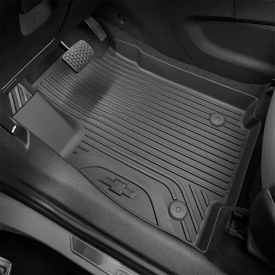 2018 Trax | Floor Liners | Black | Front-Row | Premium All Weather | Bowtie Logo | Pair