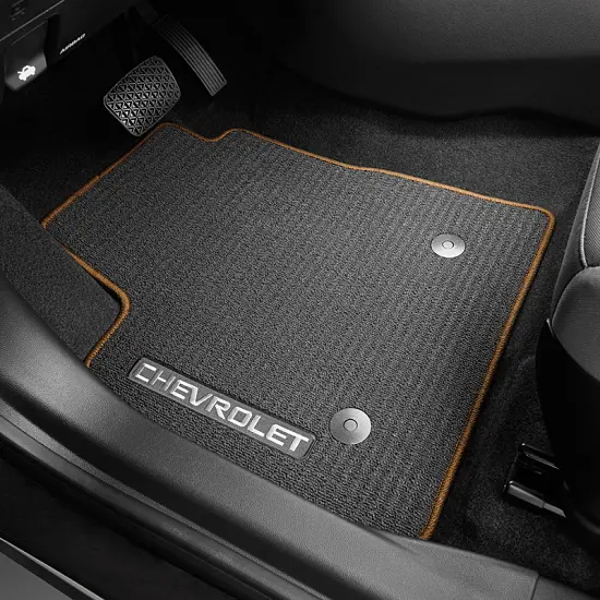 2024 Trailblazer | Floor Mats | AWD | Black | Front and Rear | Almond Binding | Chevrolet Logo | Set of 4