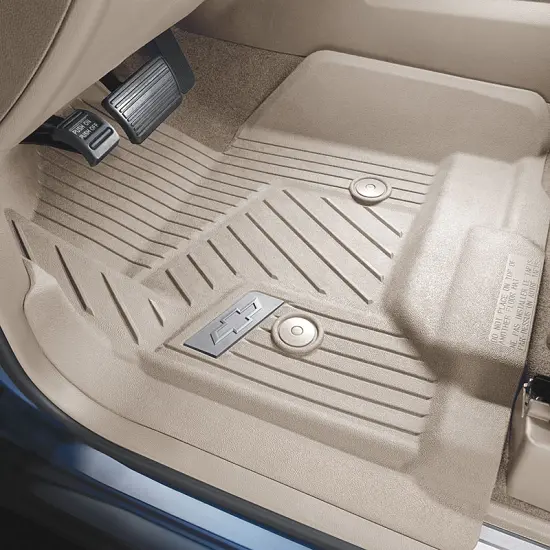 2018 Silverado 1500 Floor Liners | Dune | Front | Crew or Double Cab | Center Console | Bowtie Logo