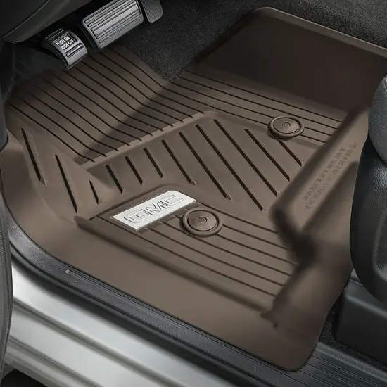 2016 Sierra 1500 Floor Liners | Cocoa | Front Row | Crew | Double Cab | Center Console | GMC Logo