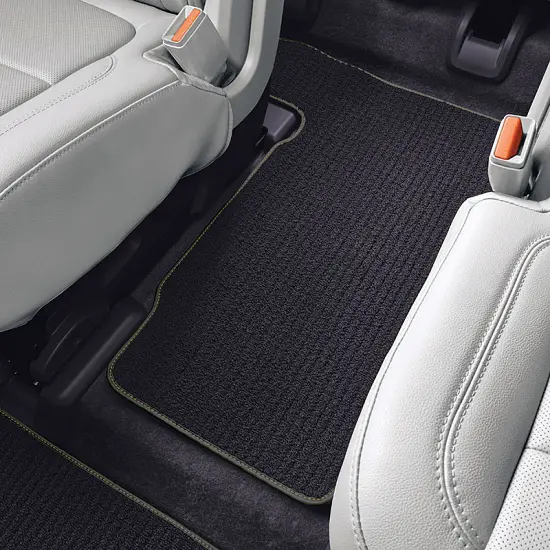 2019 Traverse Floor Mats | Black | Premium Carpet | Third Row | 2nd Row Captain Chair | Mojave Stitc