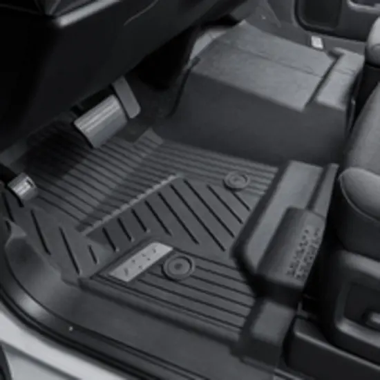 2019 Silverado 2500 Regular Cab Front Interlocking Floor Liner in Jet Black | w/Bowtie Logo