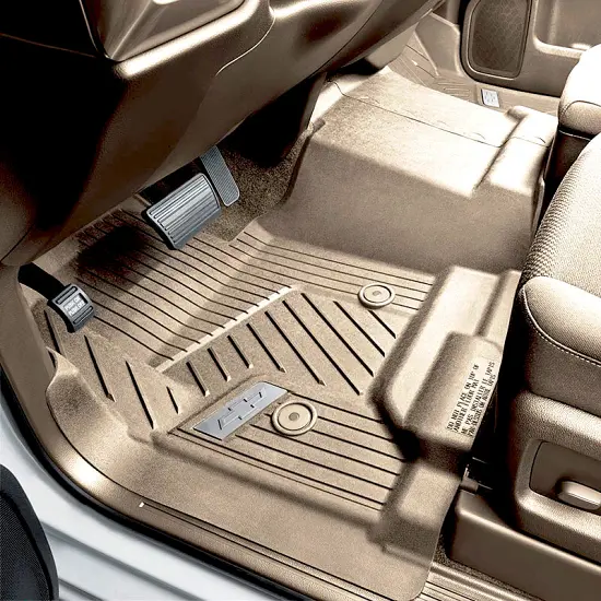 2018 Silverado 3500 Floor Liners | Dune | Front | Crew or Double Cab | No Console | Bowtie Logo