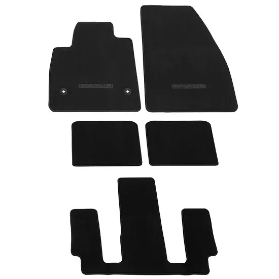 2018 Acadia Floor Mats | Replacement Carpet | Black | 2nd Row Captains Chairs | Denali Logo