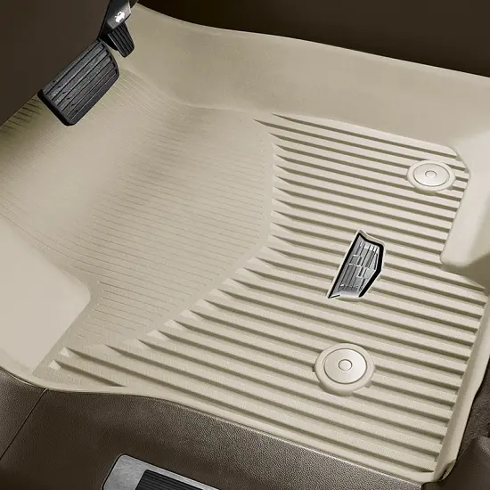 2023 Escalade | Floor Liners | Whisper Beige | Front Row | Cadillac Logo | Set of 2