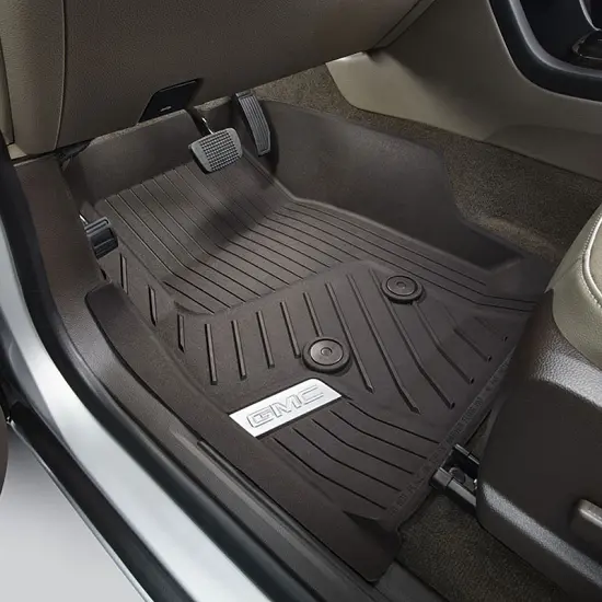 2017 Canyon Floor Liners | Front Row | Cocoa | Chrome GMC Logo | Premium All Weather | Set of Two