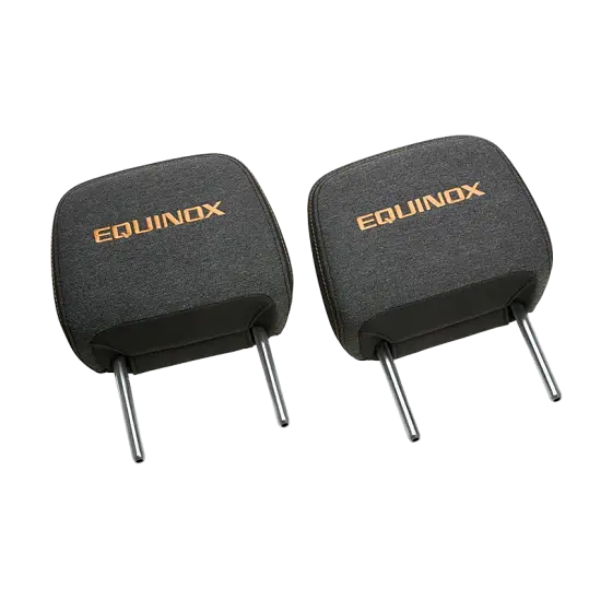 2022 Equinox | Headrest | Black Cloth | Mojave Stitching | Equinox Script | Pair