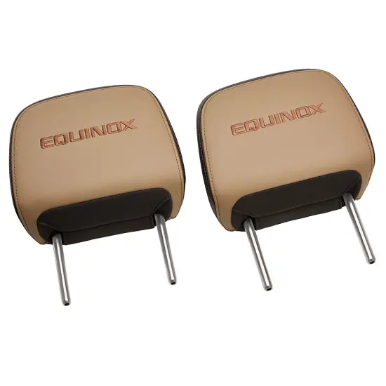 2022 Equinox Headrest | Maple Sugar Leather | Rumba Stitching | Equinox Script | Pair