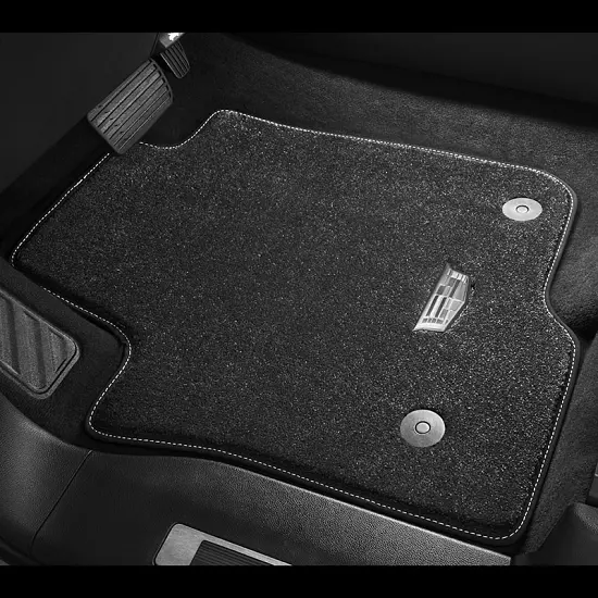 2024 Escalade ESV | Floor Mats | Black | Premium Carpet | Front and Second Rows | Cadillac Logo
