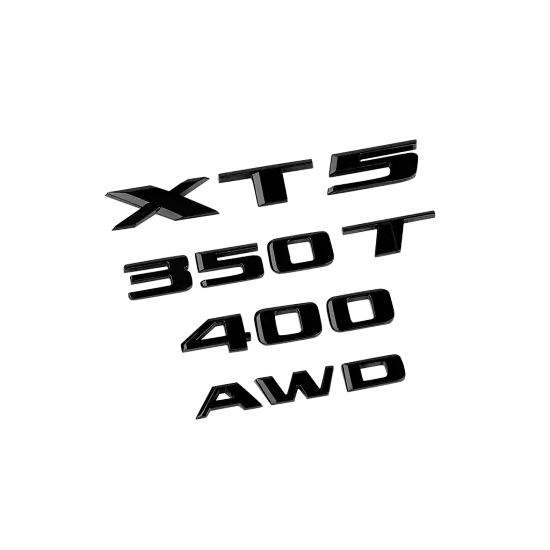 2023 XT5 | Emblems | Black | Nameplate | XT5 | AWD | 350T | 400 | Set of 4
