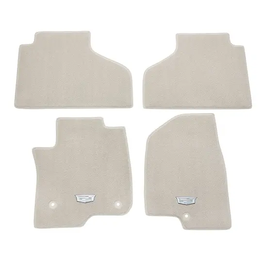2025 Escalade ESV | Floor Mats | Whisper Beige | Premium Carpet | Front and Second Rows | Cadillac Logo