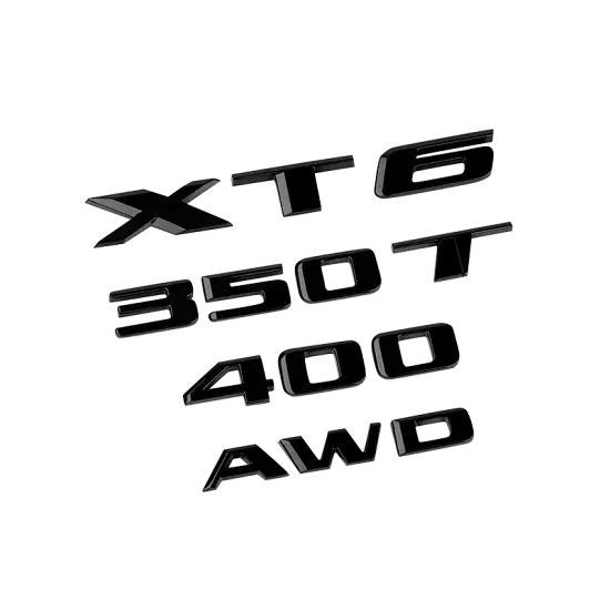 2021 XT6 | Emblems | Black | Nameplate | XT6 | AWD | 350T | 400 | Set of 4